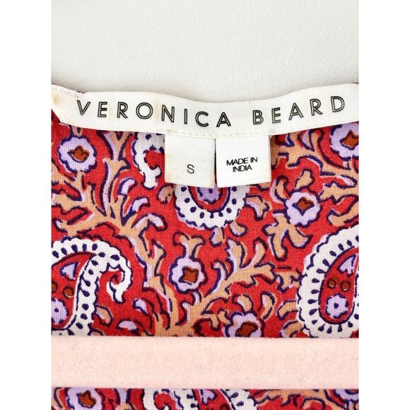 Veronica Beard Tinzia Mixed Paisley Tassel Midi Dress Red Multi Women's Small - Picture 8 of 9